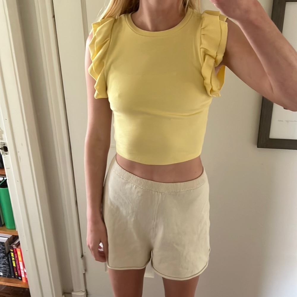 Yellow Zara Ruffle top
